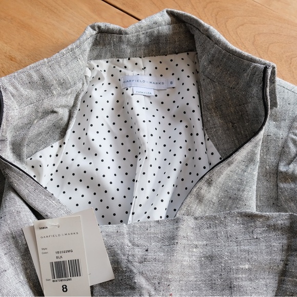 Garfield Marks size 8 NWT Gray zip up blazer - Picture 9 of 9